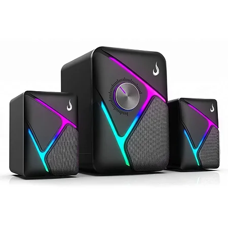 Caixa De Som Gamer Rise Mode Nebula, Rainbow, 3.5mm, 5w + 2x3w, Preto, Rm-spne-01-RGB