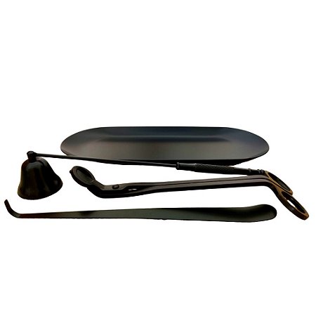 KIT DE ACESSÓRIOS PARA VELAS - PRETO