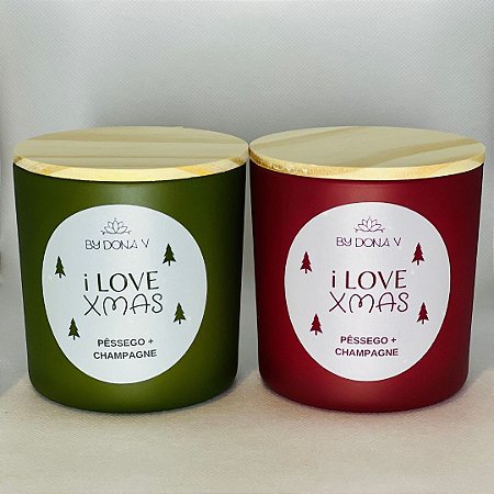VELA - I LOVE XMAS - HOME  COLEÇÃO NATAL | PÊSSEGO + CHAMPANHE