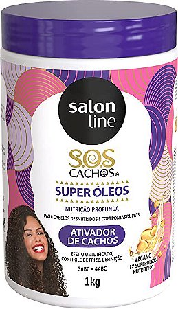 Ativador De Cachos Salon Line 1000g Sos Cachos Super Oleos Sandrinha Cosmeticos E Produtos De Beleza