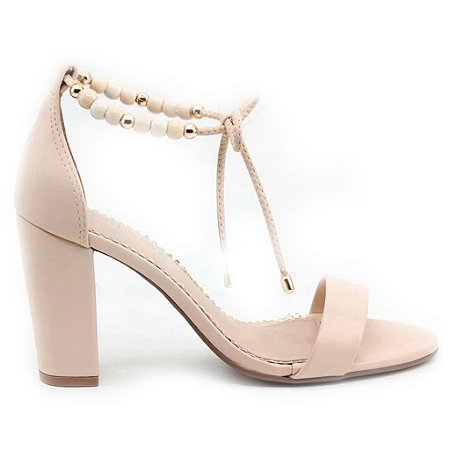 Sandália Via Marte Salto Bloco Laço - Nude - Loja Silva | Calçados e  Acessórios Femininos Online