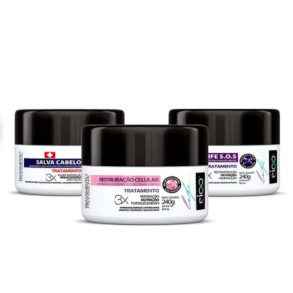 Kit Eico Cronograma Capilar 3 Máscaras 240g