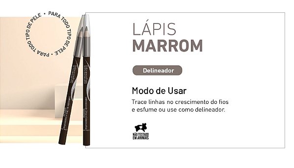 Lápis para Olhos e Sobrancelhas Marrom - Sóbrancelhas