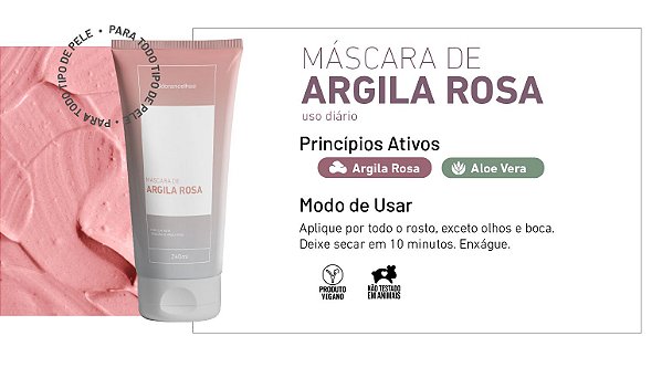 Máscara de Argila Rosa - Sóbrancelhas
