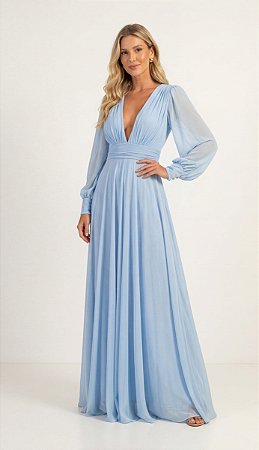 Vestido Longo Atena Azul Serenity