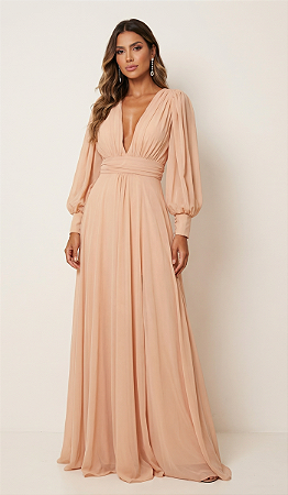 Vestido Longo Atena Nude