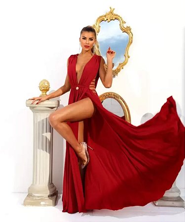 Vestido Longo Hillary Marsala