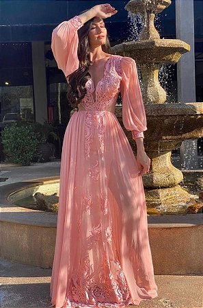 Vestido Longo Alanis Rosa