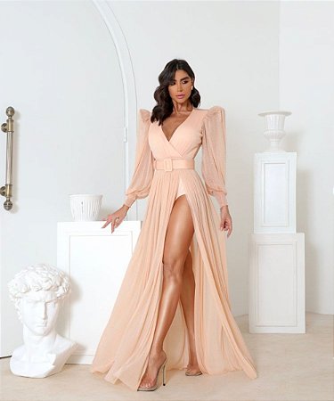 Vestido Longo Bruna Salmão