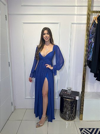 Vestido Longo Suendy Azul Royal