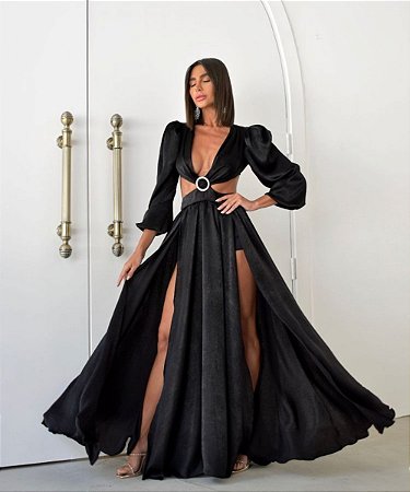 Vestido Longo Paris Preto