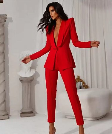 Conjunto em Alfaiataria Pietra Vermelho