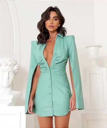 Vestido Curto em Couro Ecológico Andy