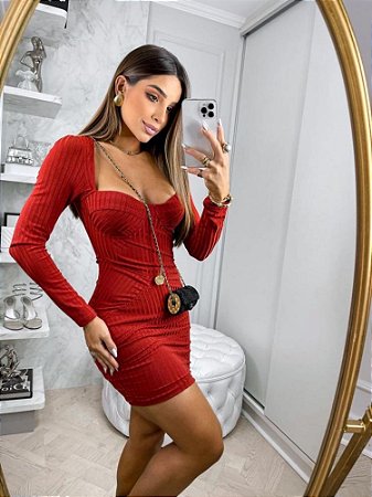 Vestido Curto Nara Terracota