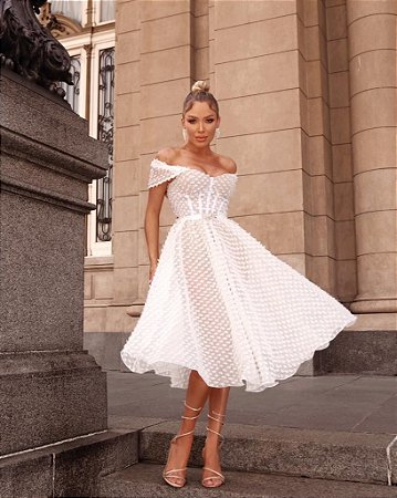 Vestido Midi Celina Branco