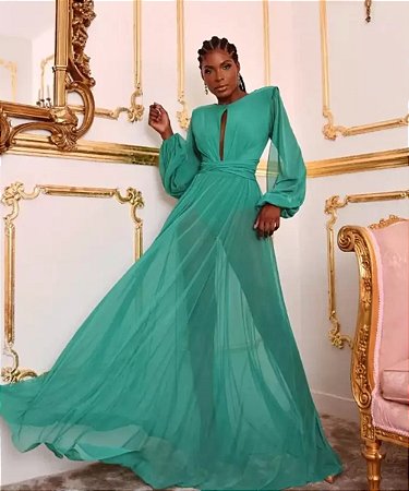 Vestido Longo Kelly Verde Bandeira