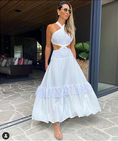 Vestido Midi em Crepe Taipe