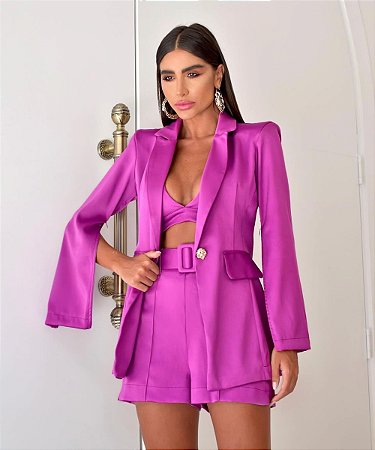 Conjunto em Alfaiataria Ariella Lilás