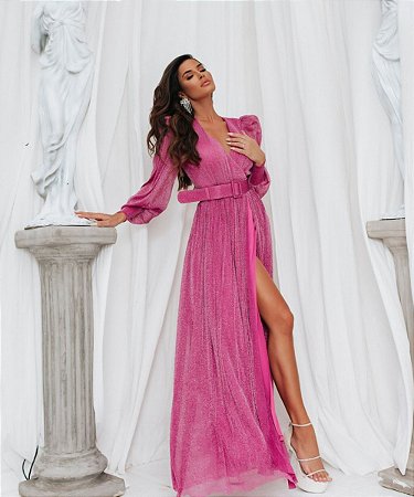 Vestido Longo Bruna Fúcsia