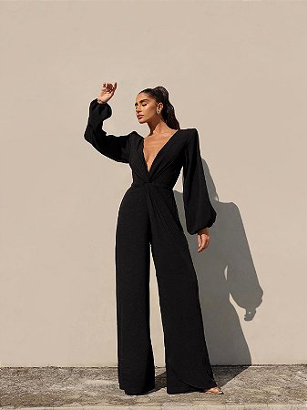 Macacão de Alfaiataria Delany Preto