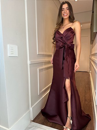 Vestido Longo Natacha  Marsala