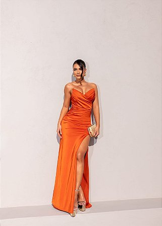 Vestido Longo Verónica Terra Cota