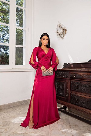 Vestido longo Siena Cereja