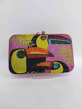 Clutch Tucanos Strass Pink