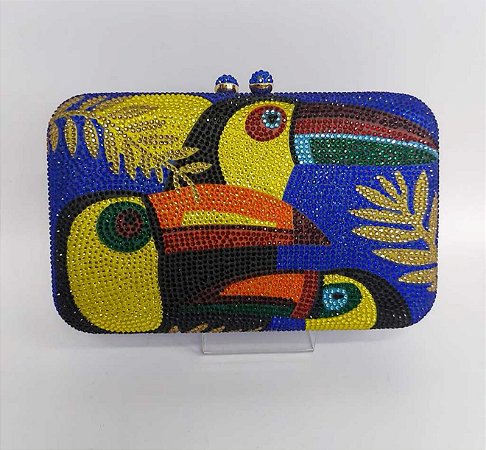 Clutch Tucanos Strass Azul Royal