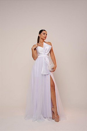 Vestido Longo Laço Vicenza Branco