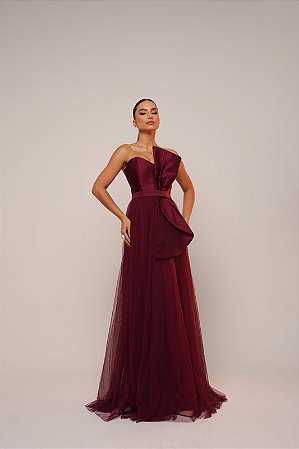 Vestido Longo Laço Vicenza Marsala