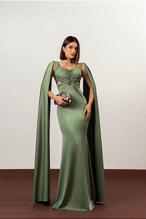 Vestido Londo Perla Verde Oliva