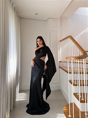 Vestido Longo Romana Preto