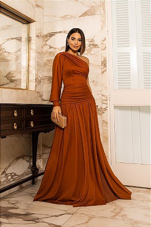 Vestido Longo Zayan Terra Cota