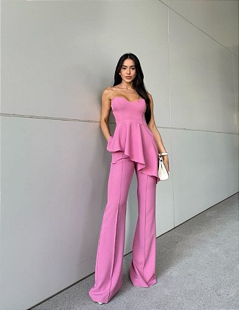 Conjunto Alfaiataria Jade Rosa Elegante