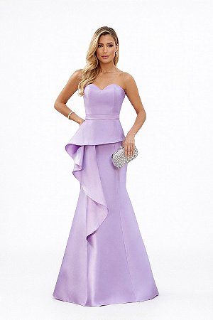 Vestido Longo Zibeline Laura Lilás