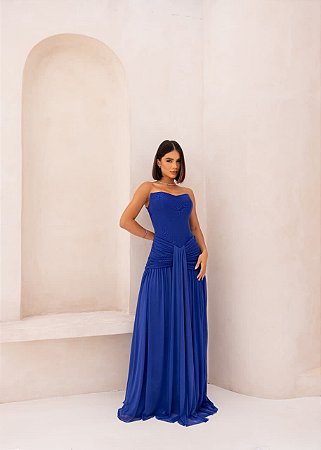 Vestido Longo Majestic Azul Royal