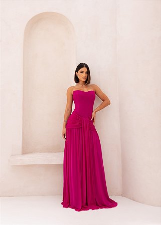 Vestido Longo Majestic Fúcsia