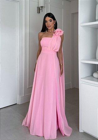 Vestido Longo Fiorela Rosa