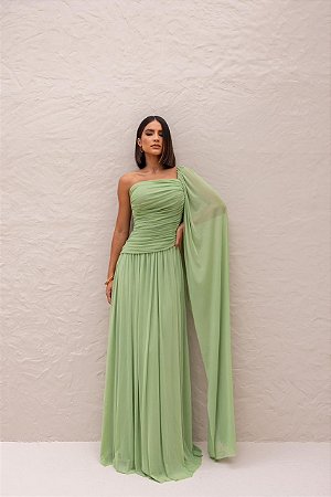 Vestido Longo Versailles Verde Menta