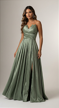 Vestido Longo Royale Verde Oliva