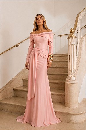Vestido manga longa Serafina Rosa