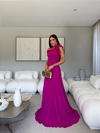 Vestido Longo Lara Fúcsia
