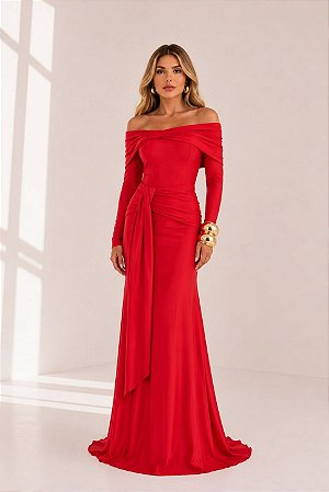 Vestido manga longa Serafina Vermelho