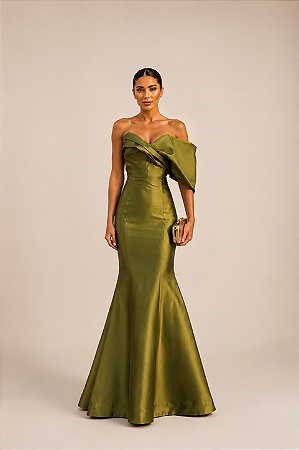 Vestido Zebeline Dominique Verde Oliva