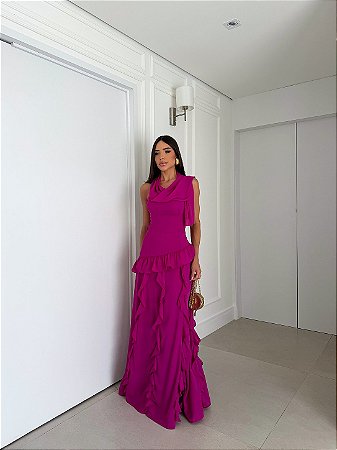Vestido Longo Pietra Tomara Que Caia Fúcsia