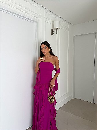Vestido Longo Pietra Tomara Que Caia Fúcsia