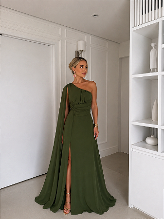 Vestido Longo Évora Verde Oliva