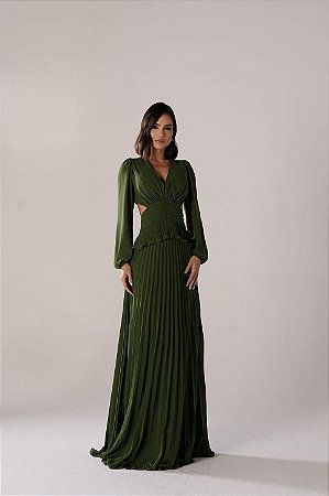 Vestido Longo Turim Verde Oliva