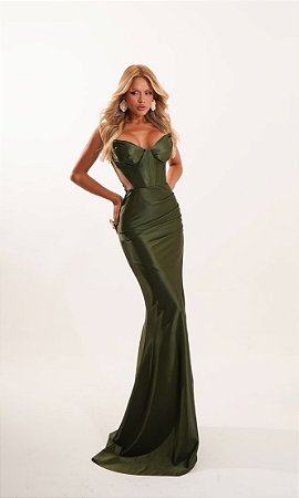 Vestido Longo Lira Verde OLiva